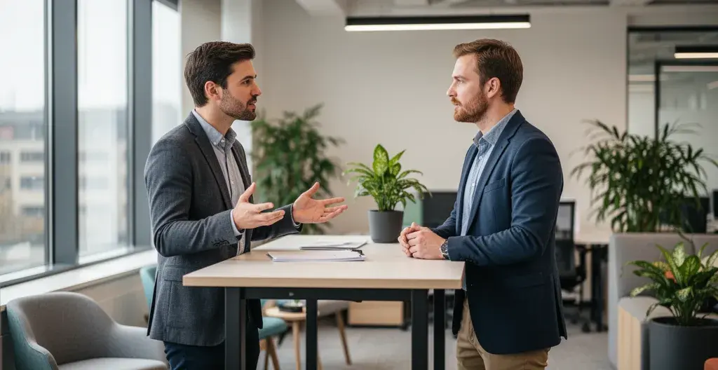 RevOps and Sales colleagues in informal discussion about tool requirements